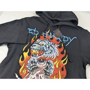 Ed Hardy Black Hoodie with Colorful Graphic